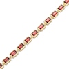 Thumbnail Image 2 of STUDIO BY KAY Baguette-Cut Garnet Bracelet 24K Yellow Gold Vermeil Sterling Silver 7.25"