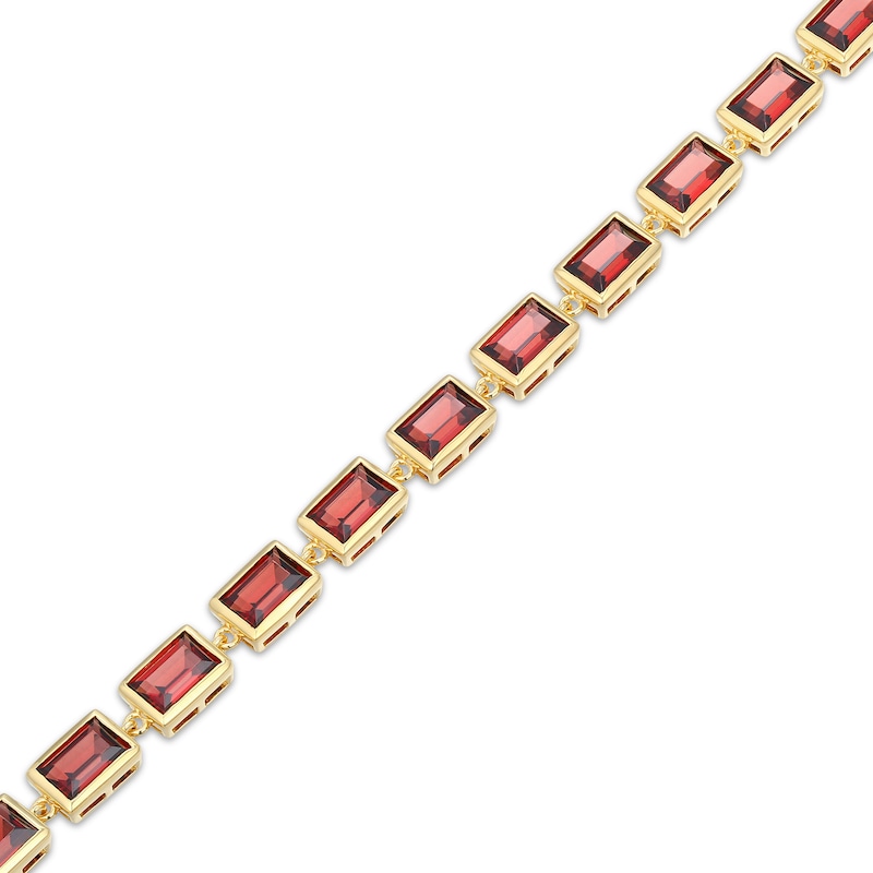 Main Image 2 of STUDIO BY KAY Baguette-Cut Garnet Bracelet 24K Yellow Gold Vermeil Sterling Silver 7.25"