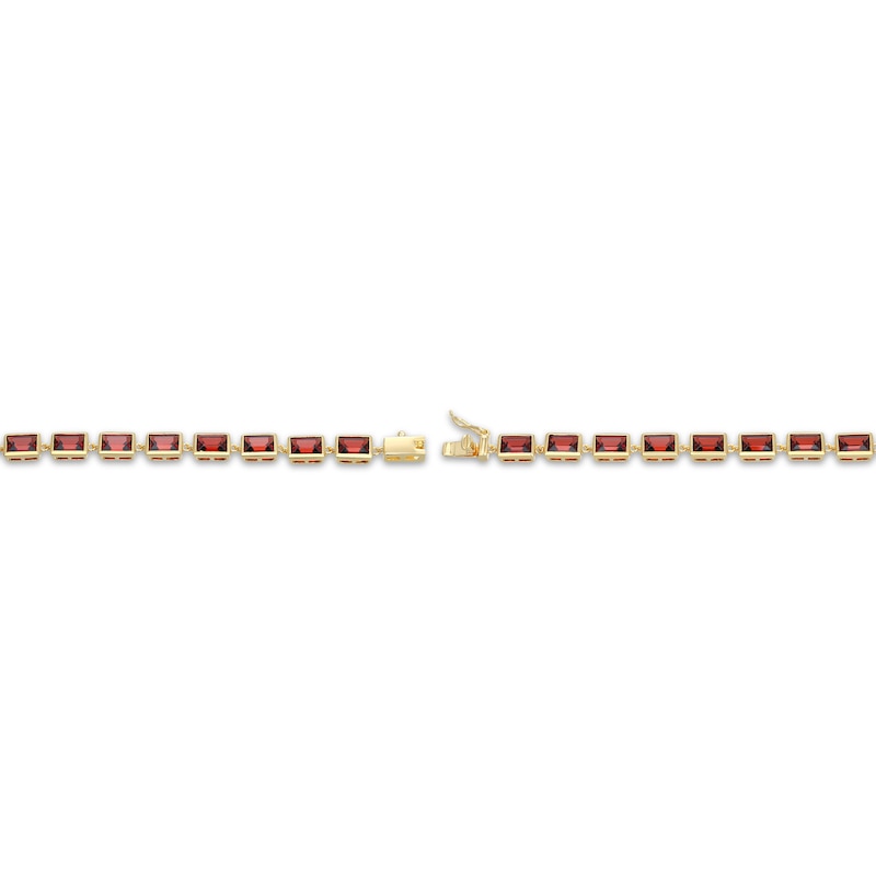 Main Image 3 of STUDIO BY KAY Baguette-Cut Garnet Bracelet 24K Yellow Gold Vermeil Sterling Silver 7.25"