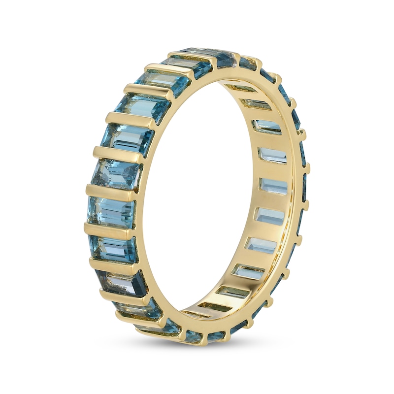 Main Image 2 of STUDIO BY KAY Baguette-Cut London Blue Topaz Eternity Ring 24K Yellow Gold Vermeil Sterling Silver