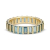 Thumbnail Image 3 of STUDIO BY KAY Baguette-Cut London Blue Topaz Eternity Ring 24K Yellow Gold Vermeil Sterling Silver