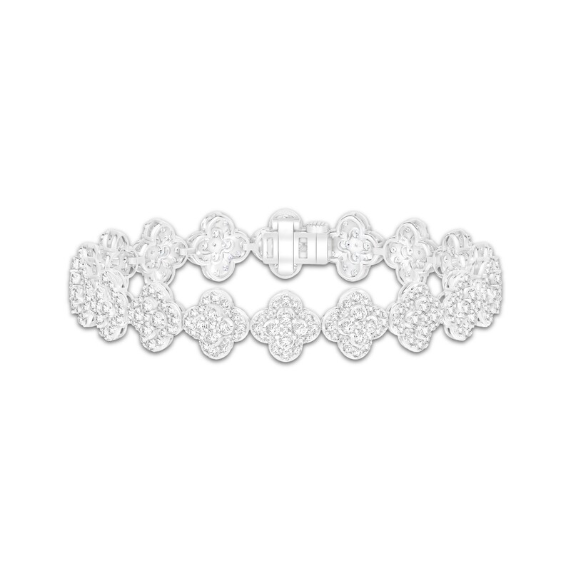 Main Image 1 of KAY Lab-Grown Diamonds Clover Link Bracelet 6 ct tw 10K White Gold 7"