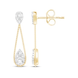 KAY Lab-Grown Diamonds Double Teardrop Dangle Earrings 1/2 ct tw 10K Yellow Gold