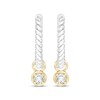 Thumbnail Image 2 of KAY Lab-Grown Diamonds Dangle Twist Hoop Earrings 1/6 ct tw 10K Two-Tone Gold