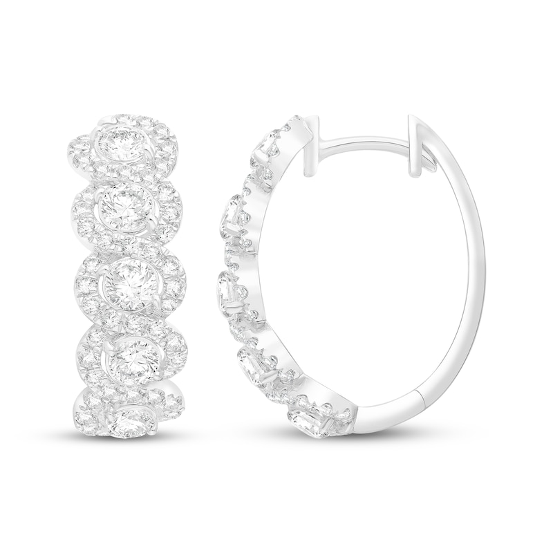 Main Image 1 of KAY Lab-Grown Diamonds Hoop Earrings 2 ct tw 10K White Gold