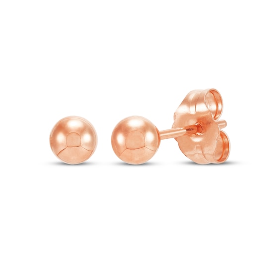 Ball Stud Earrings 14K Rose Gold 3mm