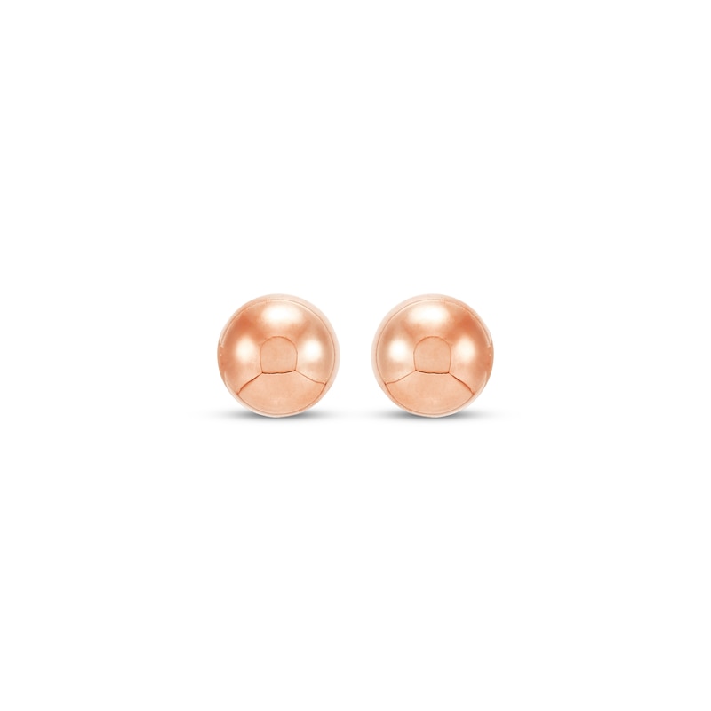 Main Image 2 of Ball Stud Earrings 14K Rose Gold 3mm