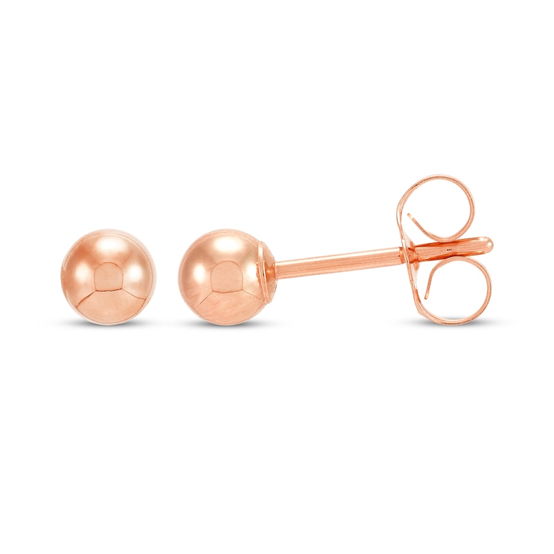 Main Image 3 of Ball Stud Earrings 14K Rose Gold 3mm