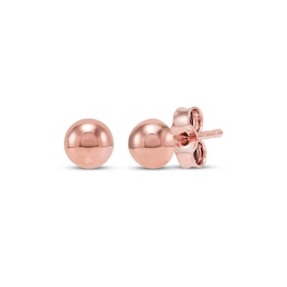 Half-Ball Stud Earrings 14K Rose Gold 4mm