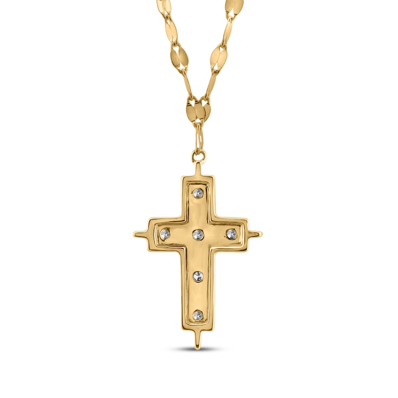 Main Image 3 of KAY Lab-Grown Diamonds Cross Necklace 1/10 ct tw 10K Yellow Gold 18"