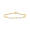 Thumbnail Image 1 of Lab-Grown Diamond Infinity Symbol Station Bracelet 1 ct tw 10K Yellow Gold 7"