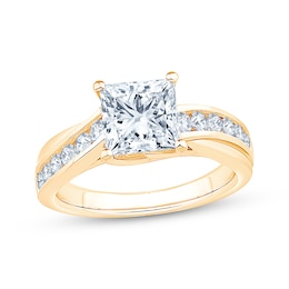 Now + Forever Lab-Grown Diamonds Princess-Cut Engagement Ring 2-1/2 ct tw 14K Yellow Gold