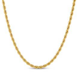 4mm Rope Chain Necklace Yellow Ion-Plated Stainless Steel 26"