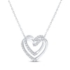 Thumbnail Image 1 of KAY Lab-Grown Diamonds Double Heart Necklace 1/4 ct tw Sterling Silver 18"