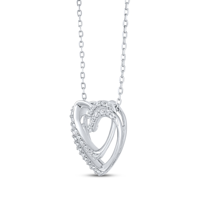 Main Image 2 of KAY Lab-Grown Diamonds Double Heart Necklace 1/4 ct tw Sterling Silver 18"