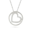 Thumbnail Image 1 of Diamond Accent Slanted Open Heart Circle Necklace Sterling Silver
