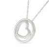 Thumbnail Image 2 of Diamond Accent Slanted Open Heart Circle Necklace Sterling Silver