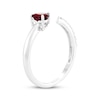 Thumbnail Image 2 of Heart-Shaped Lab-Created Ruby & White Lab-Created Sapphire Cuff Ring Sterling Silver