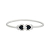 Thumbnail Image 1 of Heart-Shaped Black Onyx & White Lab-Created Sapphire Heart Bangle Bracelet Sterling Silver