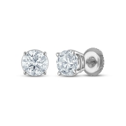 Round-Cut Diamond Solitaire Stud Earrings 1-1/2 ct tw 14K White Gold (I/I2)