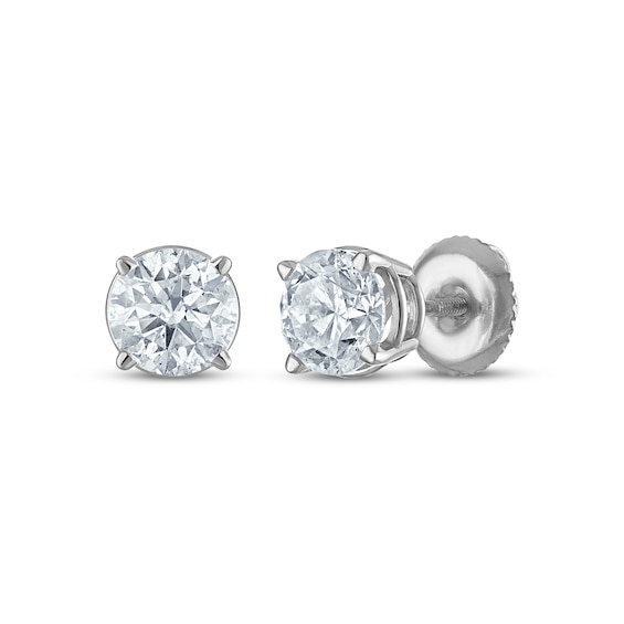 Round-Cut Diamond Solitaire Stud Earrings 1-1/2 ct tw 14K White Gold (I/I2)
