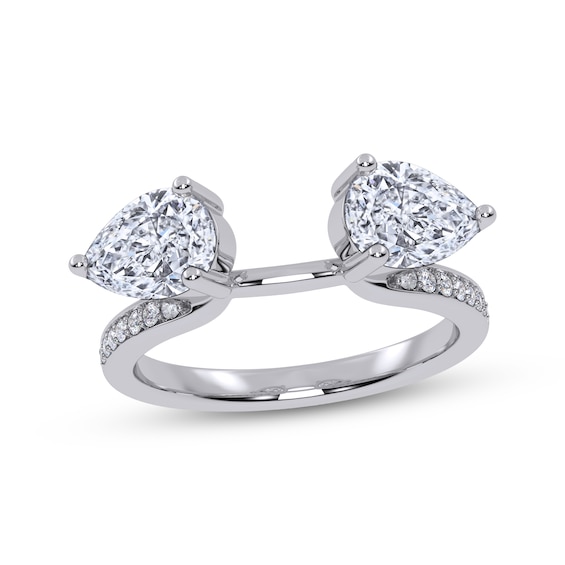 Now + Forever Lab-Grown Diamonds Pear-Shaped Enhancer Ring 1 ct tw 14K White Gold