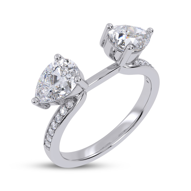 Main Image 2 of Now + Forever Lab-Grown Diamonds Pear-Shaped Enhancer Ring  1 ct tw 14K White Gold