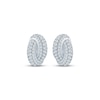 Thumbnail Image 2 of Monique Lhuillier Bliss Lab-Grown Diamond Crossover Domed Circles Stud Earrings 1/2 ct tw Platinum-Plated Sterling Silver