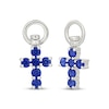 Thumbnail Image 1 of Blue Lab-Created Sapphire Cross Swivel Earring Charms Sterling Silver
