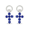 Thumbnail Image 2 of Blue Lab-Created Sapphire Cross Swivel Earring Charms Sterling Silver
