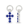 Thumbnail Image 3 of Blue Lab-Created Sapphire Cross Swivel Earring Charms Sterling Silver