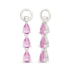Thumbnail Image 1 of Pear-Shaped Pink Lab-Created Sapphire Swivel Earring Charms Sterling Silver