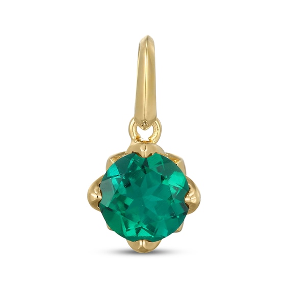 STUDIO BY KAY Lab-Created Emerald Charm 24K Yellow Gold Vermeil Sterling Silver