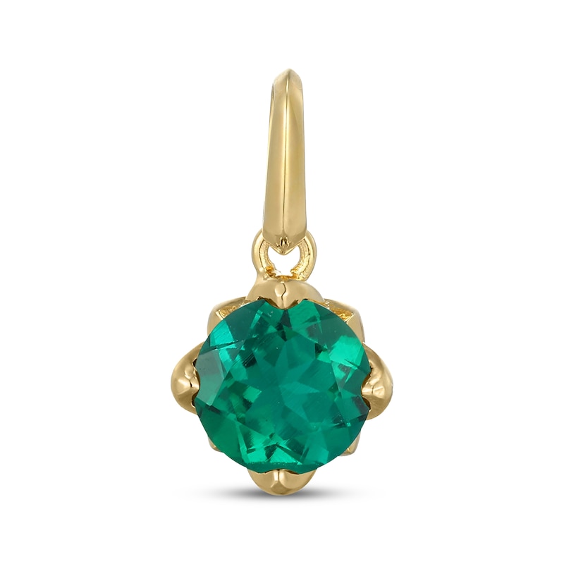 Main Image 1 of STUDIO BY KAY Lab-Created Emerald Charm 24K Yellow Gold Vermeil Sterling Silver