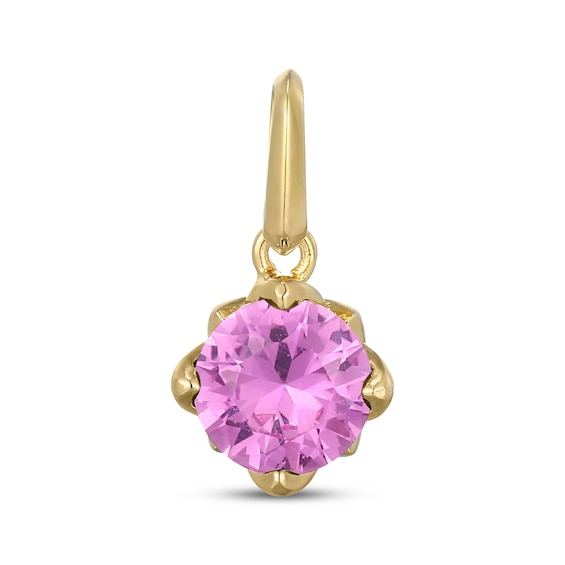 STUDIO BY KAY Pink Lab-Created Sapphire Charm 24K Yellow Gold Vermeil Sterling Silver