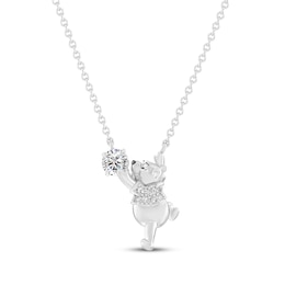 Disney Treasures Winnie the Pooh Lab-Grown Diamond Necklace 3/8 ct tw Sterling Silver 18"
