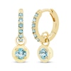 Thumbnail Image 1 of STUDIO BY KAY Swiss Blue Topaz Hoop Drop Earrings 24K Yellow Gold Vermeil Sterling Silver