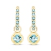Thumbnail Image 2 of STUDIO BY KAY Swiss Blue Topaz Hoop Drop Earrings 24K Yellow Gold Vermeil Sterling Silver