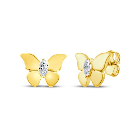 KAY Lab-Grown Diamonds Marquise-Cut Butterfly Stud Earrings 1/8 ct tw 10K Yellow Gold