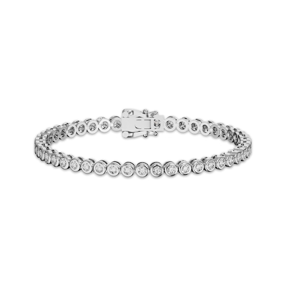 Diamond Round-Link Bracelet 1/2 ct tw Sterling Silver 7.25"