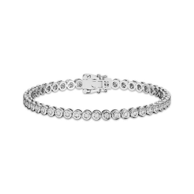 Main Image 1 of Diamond Round-Link Bracelet 1/2 ct tw Sterling Silver 7.25"