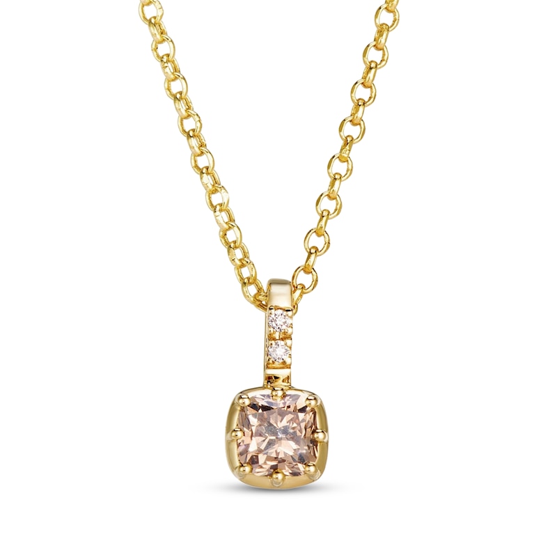 Main Image 1 of Le Vian Antique Cushion-Cut Diamond Necklace 1/2 ct tw 14K Honey Gold 19"