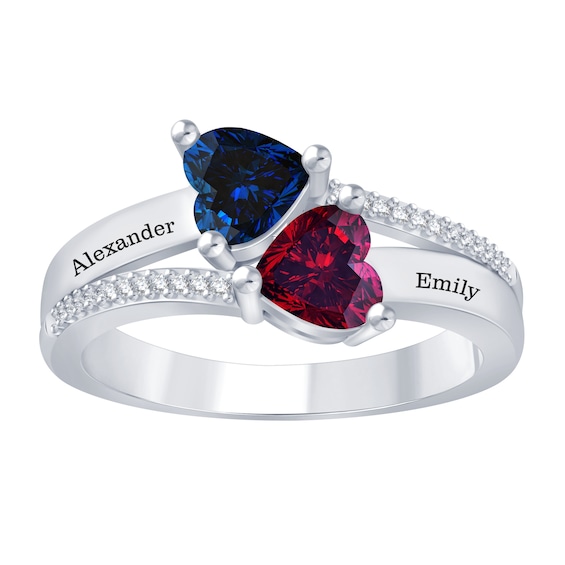 KayKay 1/20 Ct. tw Diamond Birthstone Couple's Ring DailyMail