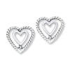 Thumbnail Image 1 of Heart Earrings 14K White Gold