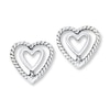 Thumbnail Image 0 of Heart Earrings 14K White Gold