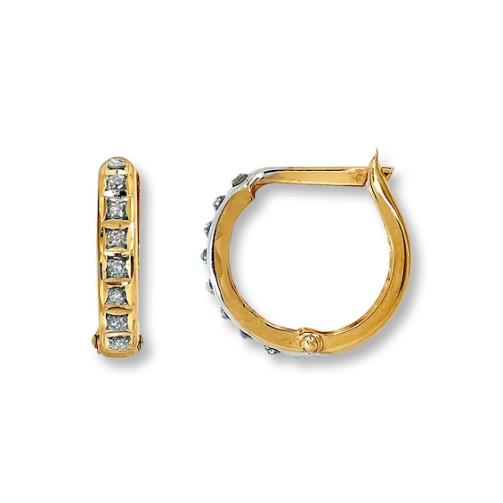 Paradise Jewelers 14K Solid Yellow Gold Hoop Earrings 