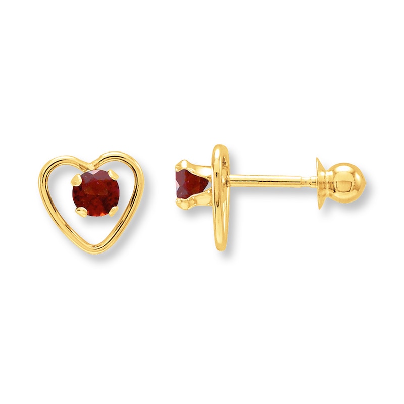 Main Image 1 of Garnet Earrings 14K Yellow Gold