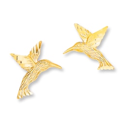 Hummingbird Earrings 14K Yellow Gold
