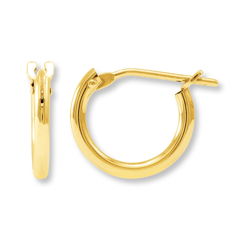 Hoop Earrings 14K Yellow Gold 8mm