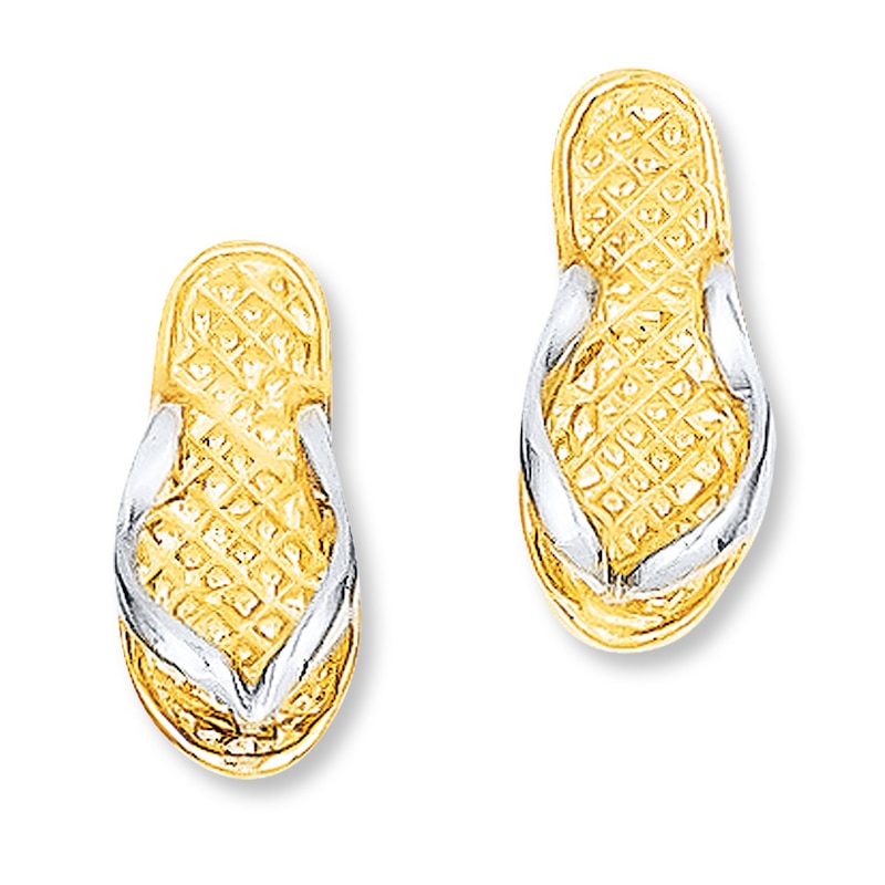 Flip-Flop Earrings 14K Yellow Gold